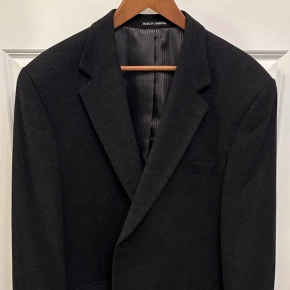 Bachrach 100% Camel Hair Blazer Dark Gray Sport Coat Men’s Suit Jacket EUC - Picture 3 of 15